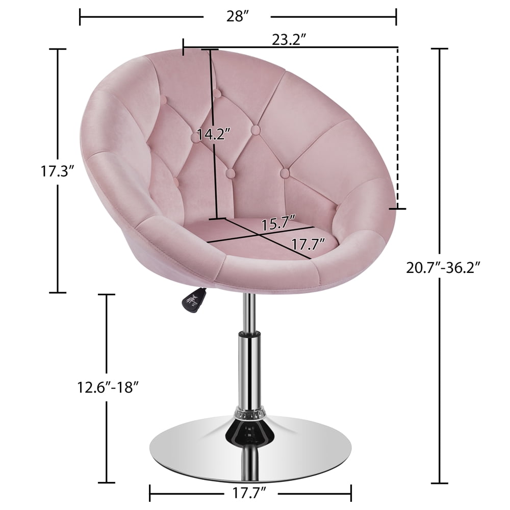 Alden Design Modern Tufted Adjustable Barrel Swivel Accent Chair, Pink Velvet
