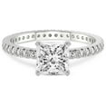 thumbnail image 3 of 4 Carat IGI Certified Princess Shape Lab Grown Diamond Engagement Ring | 14K White Gold | Claire Full Eternity Diamond Ring | FG-VS1-VS2 Quality Friendly Diamonds, 3 of 4