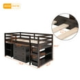thumbnail image 3 of Harper & Bright Designs Solid Wood Twin Low Loft Bed with Desk and Storage Drawers Cabinet Rolling Portable Desk, 3 of 15