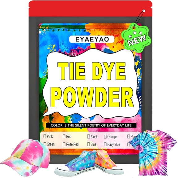 EYAEYAO Non-Toxic Red Tie Dye Powder 2 oz - Permanent Fabric Dye for Kids, Adults & DIY Clothing Projects