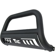 TAC Bull Bar Fits 2021-2024 Jeep Grand Cherokee L | 2022-2024 Grand Cherokee | 2022-2024 Grand Cherokee 4xe SUV 3 Texture Black Front Bumper Grille Guard Brush Guard Off Road Accessories