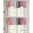 thumbnail image 4 of Tie Up Valance Curtain for Kitchen,Grey Gradient Farm Wood Board Rod Pocket Short Curtains Adjustable Tie-Up Shade Valances,Pink Wooden Grain Window Treatment for Bathroom Living Room Bedroom, 4 of 8