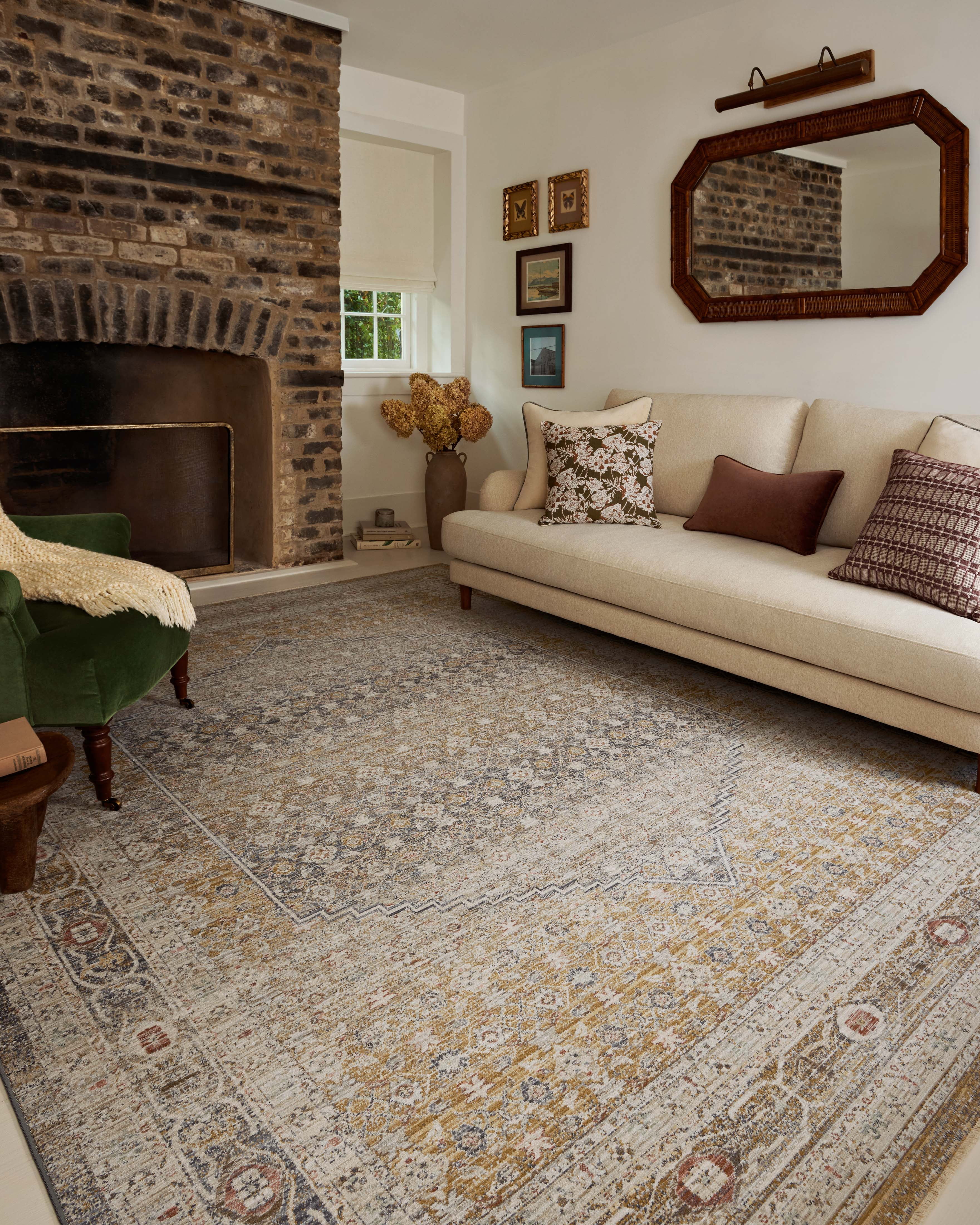 Chris Loves Julia x Loloi Ida Stone / Gold 18" x 18" Sample Rug