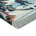 thumbnail image 2 of Ambesonne Dinosaur Fitted Sheet, T-Rex Playing Ice Hockey, Full Size, Petrol Blue Pale Ruby, 2 of 3
