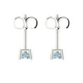 thumbnail image 4 of 14K Solid Gold Push Back Stud Earrings for Women | 0.5 cttw Princess Cut Simulated Blue Diamond | White Gold, 4 of 5