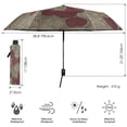thumbnail image 3 of Whimsical Swirl Patterns Folding Umbrella UV50+ Waterproof Sun Protection Auto Open Close Compact Fiberglass Frame, 3 of 8
