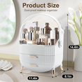 thumbnail image 2 of Makeup Organizer for Vanity, Make up Organizers and Storage, Cosmetics Skincare Organizers with Lid and Drawers, Cosmetic Display Cases for Countertop, Bathroom, Dresser, Ideal Gifts for Women(White), 2 of 10