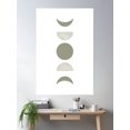 thumbnail image 2 of Boho Moon Phases In Olive Green Poster Wall Art, Modern Wall Decor For Living Room Bedroom, 8x12 UNFRAMED, 2 of 3