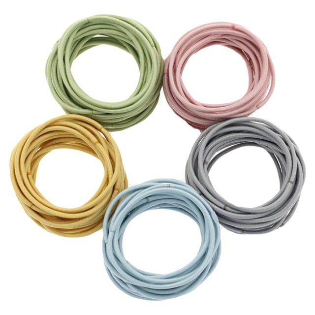 100PCS Hair Band Bulk Solid Color Hair Rubber Band Ponytail Holder for Fine Hair