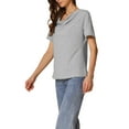 thumbnail image 4 of INSPIRE CHIC Women's Cowl Neck Short Sleeve Casual Stretchy Top M Grey, 4 of 6