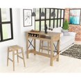 thumbnail image 2 of Pemberly Row Modern Pub Table or Home Office Desk in Light Brown, 2 of 9