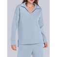thumbnail image 4 of Conjuntos de Dos Piezas para Mujer, Moda de Otoño 2025, Pantalones Anchos, Conjunto de Estar por Casa, para Viajes y Vacaciones. Azul S, 4 of 9
