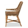 thumbnail image 3 of Baxton Studio Kyle Modern Bohemian Natural Brown Woven Rattan Dining Side Chair With Cushion, 3 of 7
