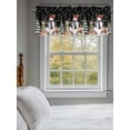 thumbnail image 3 of Christmas Snowman Valances for Windows Snowflake Squirrel Cat Xmas Tree Black Rod Pocket Curtains Valance Short Window Treatment Drapes for Living Room, Bedroom Bathroom 42"&nbsp;W x 18" L, 3 of 5