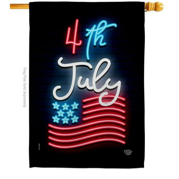 Ornament Collection H192441-BO 28 x 40 in. Lightful 4th July American Vertical House Flag with Double-Sided Decorative Banner Garden Yard Gift