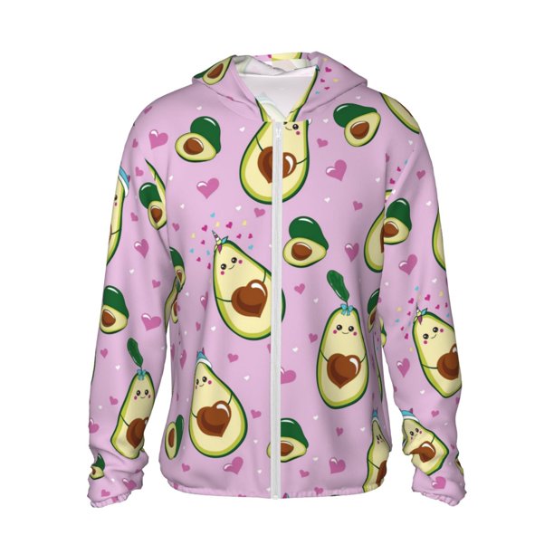 Fotbe Different Avocados Chaqueta con Protección Solar UPF 50+ para Hombre y Mujer, Camisa con Capucha y Bolsillos-3X-Large