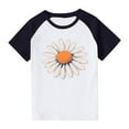 thumbnail image 2 of Cethrio Kids Girls T-shirts, Short Sleeve Casual Summer Crewneck Graphic Tees Black Size 6, 2 of 4