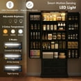 thumbnail image 4 of HOMCOM 72" Kitchen Pantry Cabinet with LED Light and Door Shelves, Black, 4 of 10