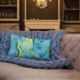 thumbnail image 3 of Sea Marble Print Premium Throw Pillow, 3 of 4