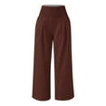 thumbnail image 3 of USNSM Women's Wide Leg Yoga Trousers Fashion Comfy Loose Fit Palazzo Pants Lounge Breathable Jogger Straight Trousers Brown L, 3 of 4