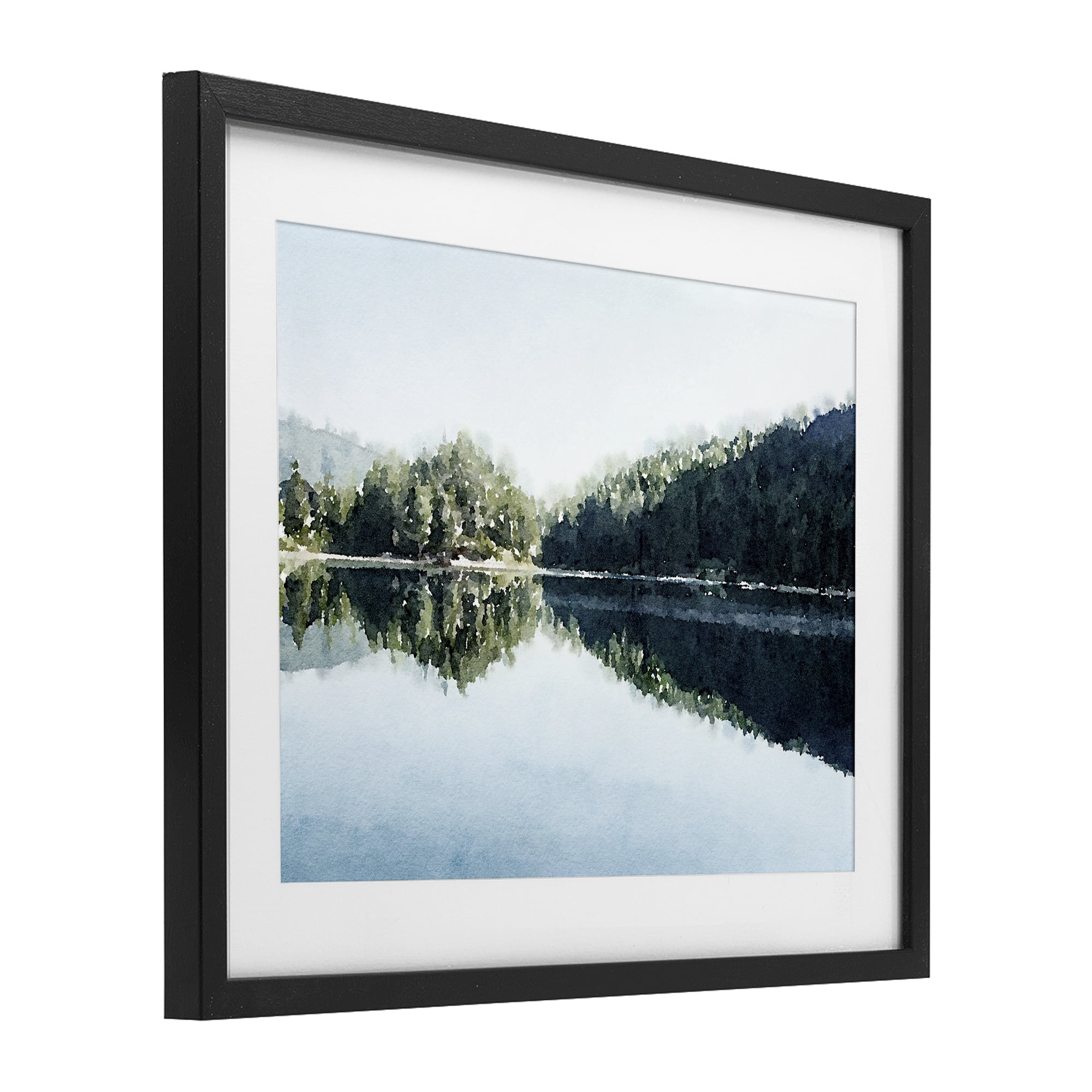 Stupell Industries Blue Lake Reflections Black Framed Print Under Glass, design by Kim Curinga