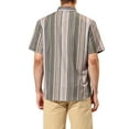 thumbnail image 3 of Lars Amadeus Men's Summer Hawaiian Short Sleeves Button Down Striped Shirts, 3 of 6