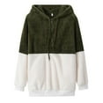 thumbnail image 1 of WEAIXIMIUNG Maternity Sweatshirts Women's Lined Winter Coat Mid Length Solid Color Hooded Jacket, 1 of 3