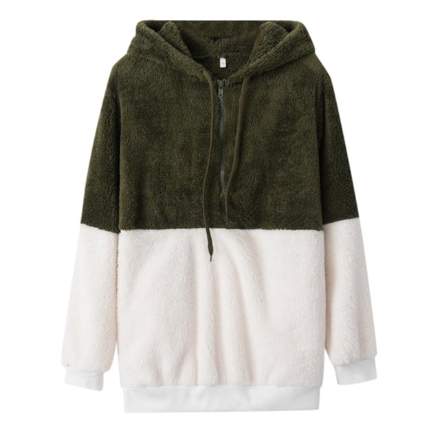 WEAIXIMIUNG Maternity Sweatshirts Women's Lined Winter Coat Mid Length Solid Color Hooded Jacket