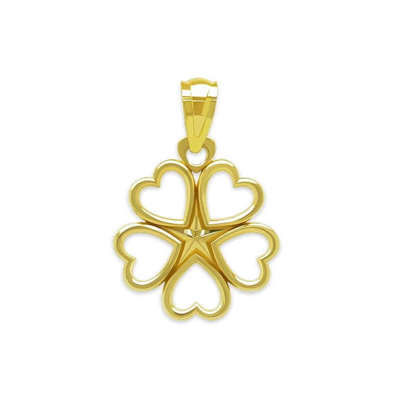 Charm America - Gold Heart Cluster Charm - 10 Karat Solid Gold