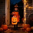 thumbnail image 3 of Orange LED Halloween Candy Bag, Light Up Reusable Polyester Bucket, Large Capacity Trick Or Treat Tote Bag, Kids Halloween Party Favor Decoration, 3 of 6