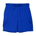 thumbnail image 3 of XIMIN Kids Boys Girls Cargo Shorts School Uniform Shorts with Pockets Loose Casual Solid Drawstring Long Bermuda Shorts Knee Length Wide Leg Jogger Summer Short Pants, 3 of 6