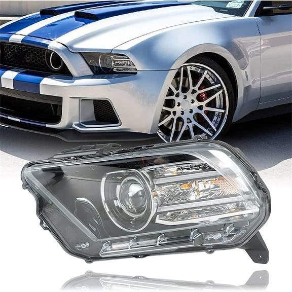 labwork Driver Left Headlight For 2013-2014 Ford Mustang Projector HID/Xenon w/LED DRL