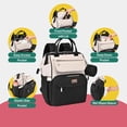 thumbnail image 5 of BabbleRoo Mochila para pañales, bolso cambiador multifunción con cambiador, correas para cochecito y estuche para chupete, mochila de viaje elegante unisex para mamás y papás - Albaricoque y negro, 5 of 5