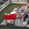 thumbnail image 3 of GoDecor 80QT Iron Spray Cooler Cart  Rolling Party Ice Bee Chest Patio Warm Shelf Red, 3 of 7
