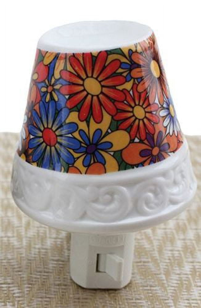 Ceramic Flower Lamp Plug-in Night Light Home Decor Birthday Housewarming Congratulatory Blessing Gift