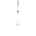 thumbnail image 2 of ANGARA Freshwater Cultured Pearl & London Blue Topaz Lariat Necklace in 14K Rose Gold for Women | June Birthstone, Birthday, Anniversary, Jewelry Gift for Women | Pearl Necklace, 2 of 10