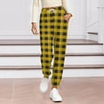 thumbnail image 2 of Miluxas Womens Comfy Lounge Plaid Pants Loose Yoga Pants Drawstring Soft Pajama Pants with Pockets Yellow XL(XL), 2 of 6