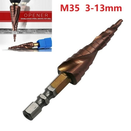 

3-13mm Step Drill Bit Hex Shank Woodworking Bits M35 Cobalt 1pc Durable