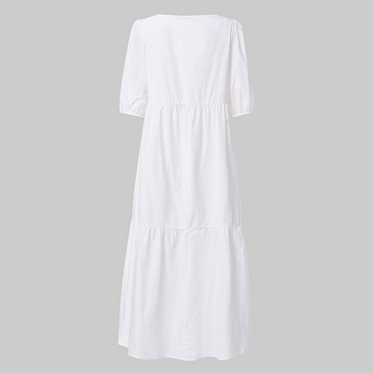 pstuiky Summer Dresses for Women 2025, Women's Round Neck