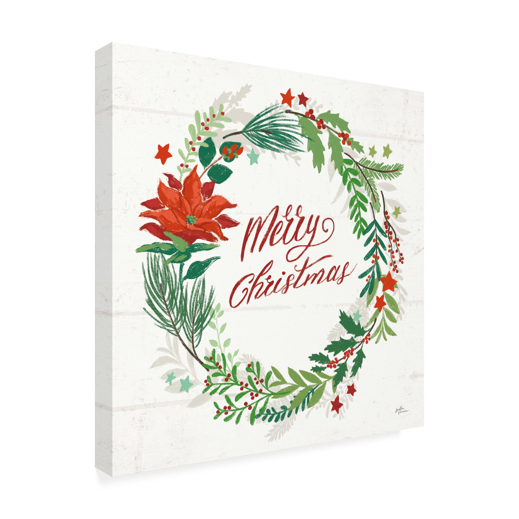 Trademark Fine Art 'Holiday Joy I Merry Christmas' Canvas Art by Janelle Penner