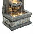 thumbnail image 6 of LuxenHome 27" H Gray Resin Mosaic Wall Freestanding Outdoor Water Fountain with Lights, 6 of 7