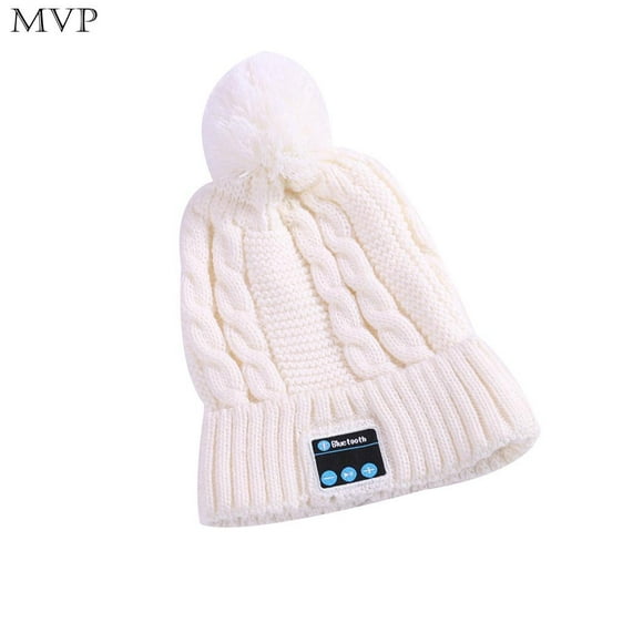 Wireless Bluetooth® Cable Knit Hat - Cream