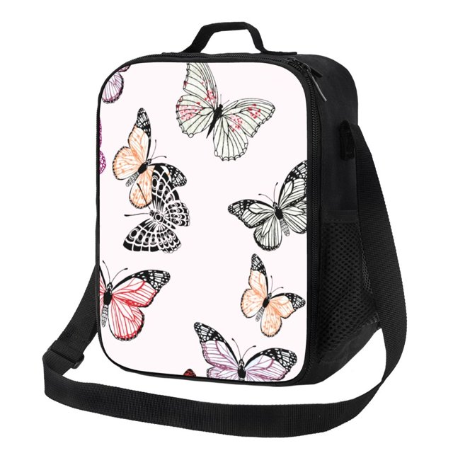 Disketp Beautiful Butterfly Bolsa Térmica Estampada para Almuerzo, Lonchera para Hombres y Mujeres Adultos