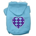 thumbnail image 3 of Pet Dog  Cat Hoodie Screen Printed, "Purple Argyle Heart", 3 of 9