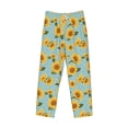 thumbnail image 2 of Vsdgher White Polka Dot Sunflower Print Mens Pajama Pants Sleep & Lounge Pants, PJ Bottoms With elastic waistb and Pockets, 2 of 5