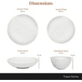 thumbnail image 6 of Trasa Home Set of 16 Ceramic Stoneware Dishes | Modern Dish Set in White | Table Set for 4, 6 of 8