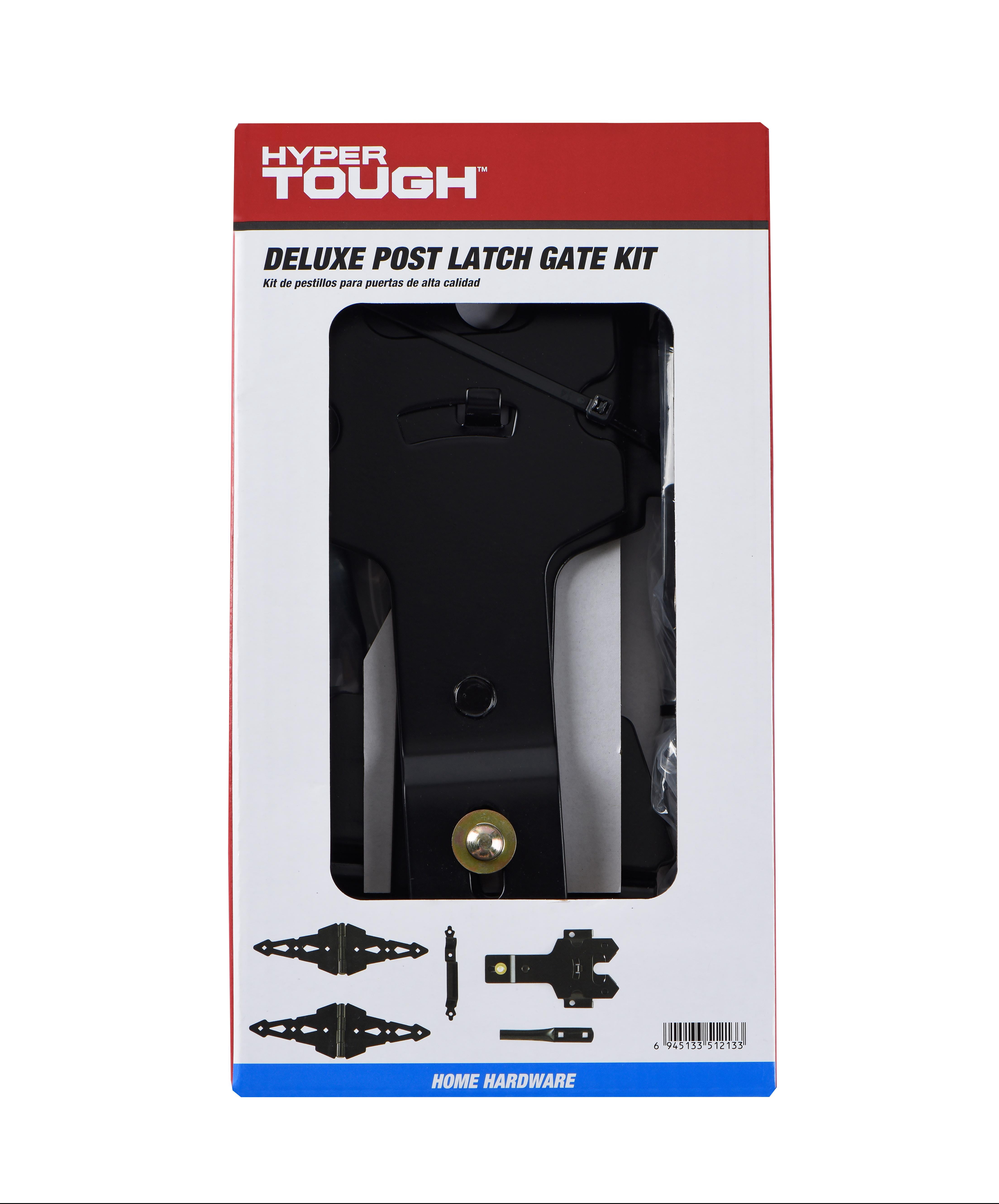 Hyper Tough 8 inch Black Deluxe Steel Latch Gate Kit,Mounting Hardware Included