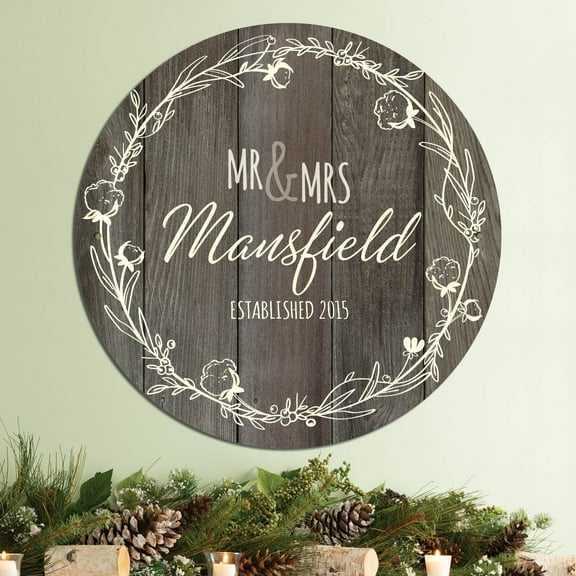 Mr. and Mrs. Personalized Brown Tin Sign