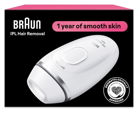 Braun IPL Silk-Expert Mini Laser Hair Removal at Home, Permanent Hair Reduction for Women and Men with Pouch, Venus Razor, PL1103
