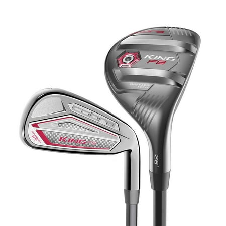 Cobra King F8 Lady's Golf Hybrid & Iron Combo Set (5H-6H, 7-PW, SW, Pink, Graphite Shaft, Right (Best Golf Shafts For Irons)